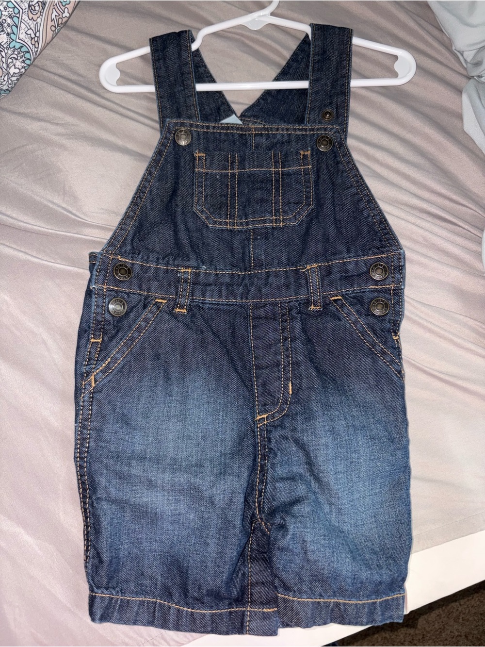 Carter's Dark Blue Denim Kids Overalls Shorts